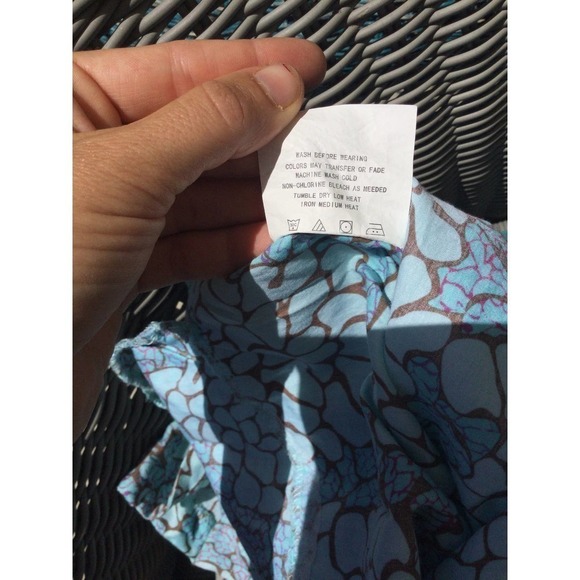 Urban & sweet size medium scrub top scrubs womens blue brown feminine - Picture 7 of 12